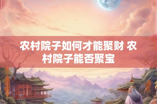 农村院子如何才能聚财 农村院子能否聚宝