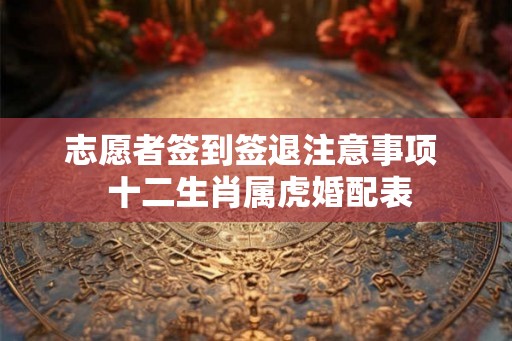 志愿者签到签退注意事项 十二生肖属虎婚配表 志愿者签到签退注意事项 十二生肖属虎婚配表