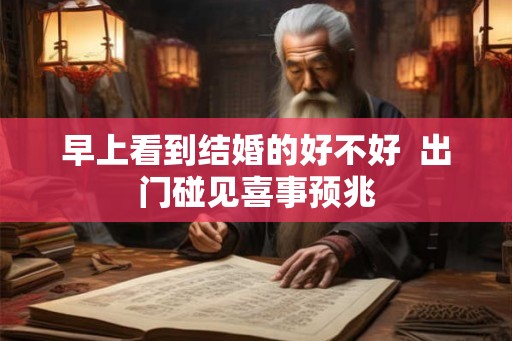 早上看到结婚的好不好  出门碰见喜事预兆