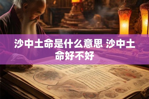 沙中土命是什么意思 沙中土命好不好
