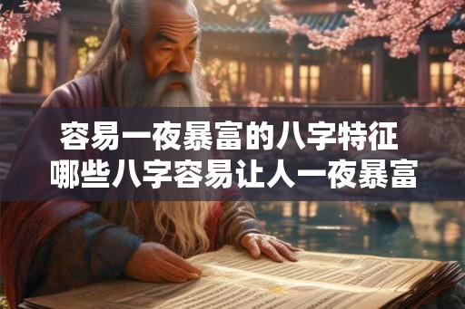 容易一夜暴富的八字特征 哪些八字容易让人一夜暴富