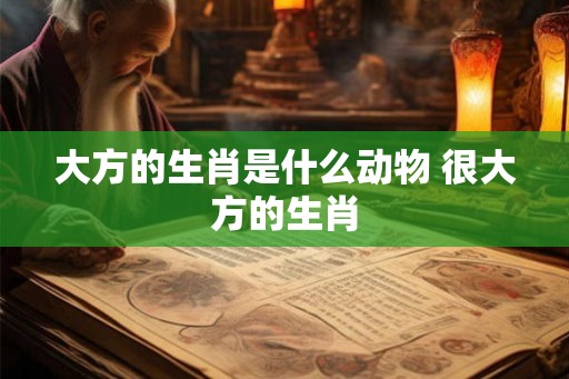 大方的生肖是什么动物 很大方的生肖