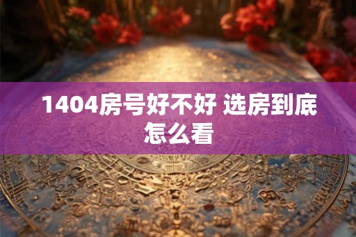 1404房号好不好 选房到底怎么看