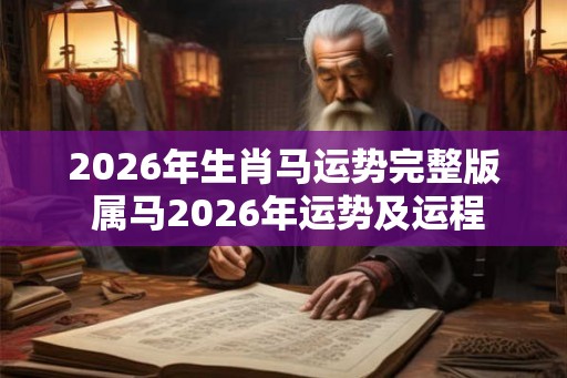 2026年生肖马运势完整版 属马2026年运势及运程 2026年生肖马运势完整版 属马2026年运势及运程