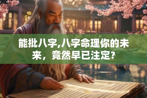 能批八字,八字命理你的未来，竟然早已注定？