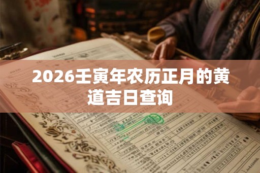 2026壬寅年农历正月的黄道吉日查询 2026壬寅年农历正月的黄道吉日查询