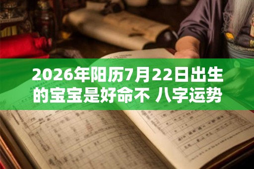 2026年阳历7月22日出生的宝宝是好命不 八字运势分析