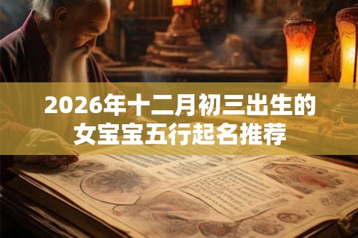 2026年十二月初三出生的女宝宝五行起名推荐