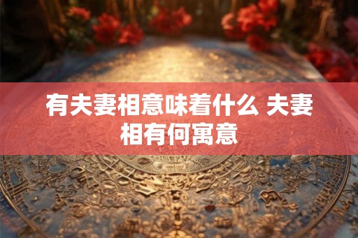 有夫妻相意味着什么 夫妻相有何寓意 有夫妻相意味着什么 夫妻相有何寓意