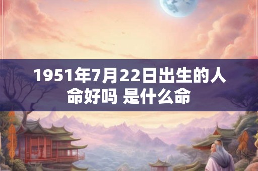 1951年7月22日出生的人命好吗 是什么命