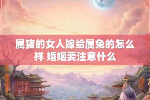 属猪的女人嫁给属兔的怎么样 婚姻要注意什么 属猪的女人嫁给属兔的怎么样 婚姻要注意什么