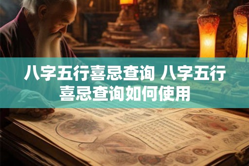 八字五行喜忌查询 八字五行喜忌查询如何使用