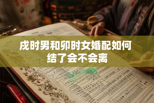 戌时男和卯时女婚配如何 结了会不会离