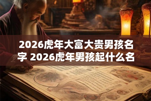 2026虎年大富大贵男孩名字 2026虎年男孩起什么名字好 2026虎年大富大贵男孩名字 2026虎年男孩起什么名字好