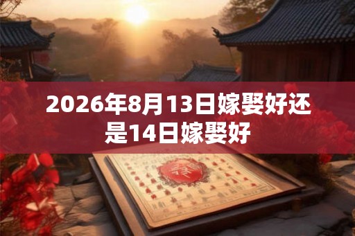 2026年8月13日嫁娶好还是14日嫁娶好