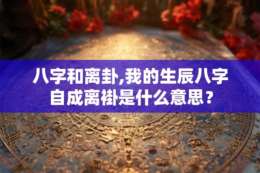 八字和离卦,我的生辰八字自成离褂是什么意思? 八字和离卦,我的生辰八字自成离褂是什么意思?