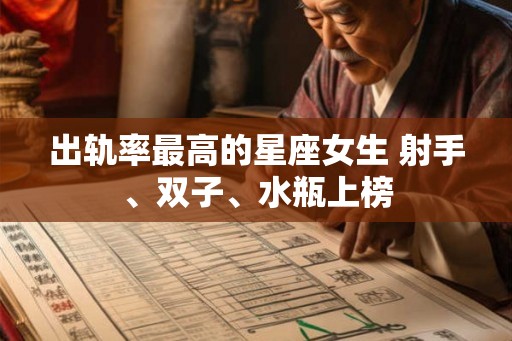 出轨率最高的星座女生 射手、双子、水瓶上榜