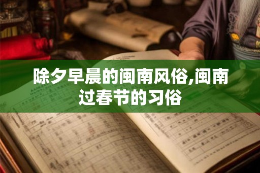 除夕早晨的闽南风俗,闽南过春节的习俗