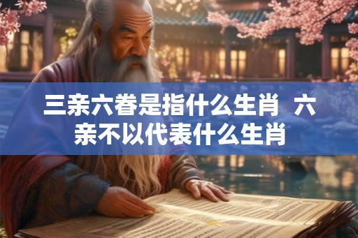 三亲六眷是指什么生肖  六亲不以代表什么生肖