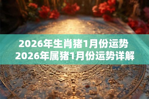2026年生肖猪1月份运势 2026年属猪1月份运势详解
