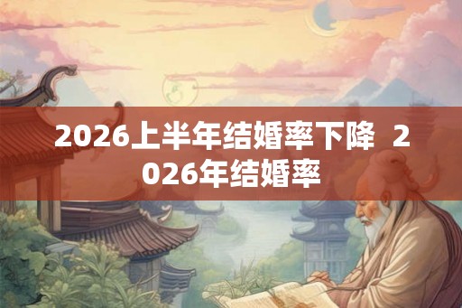 2026上半年结婚率下降  2026年结婚率