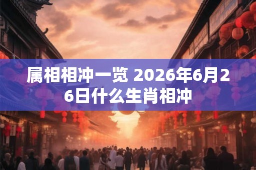属相相冲一览 2026年6月26日什么生肖相冲