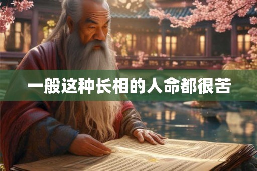 一般这种长相的人命都很苦 一般这种长相的人命都很苦
