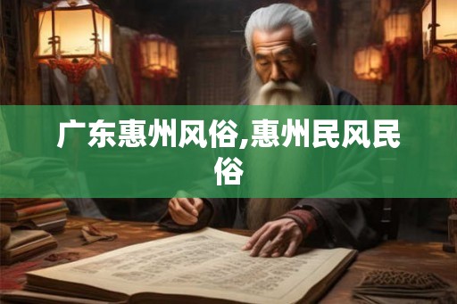 广东惠州风俗,惠州民风民俗