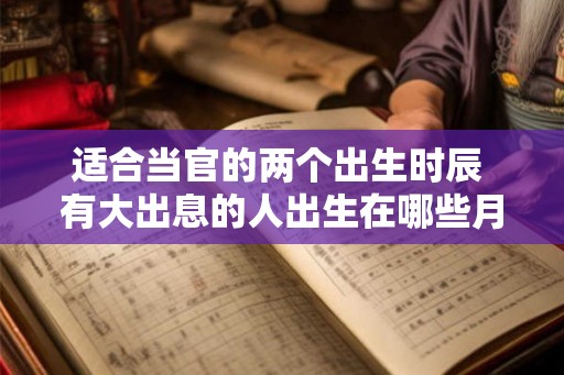 适合当官的两个出生时辰 有大出息的人出生在哪些月份