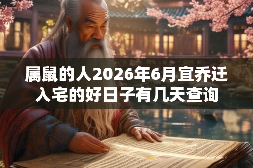 属鼠的人2026年6月宜乔迁入宅的好日子有几天查询