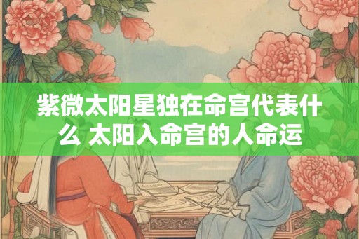 紫微太阳星独在命宫代表什么 太阳入命宫的人命运