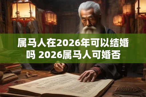 属马人在2026年可以结婚吗 2026属马人可婚否