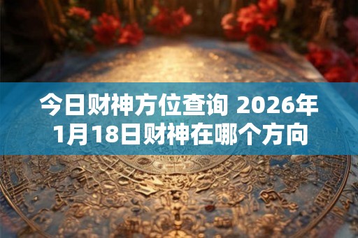 今日财神方位查询 2026年1月18日财神在哪个方向 今日财神方位查询 2026年1月18日财神在哪个方向