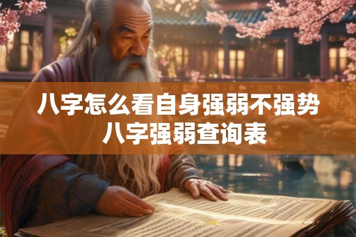八字怎么看自身强弱不强势  八字强弱查询表