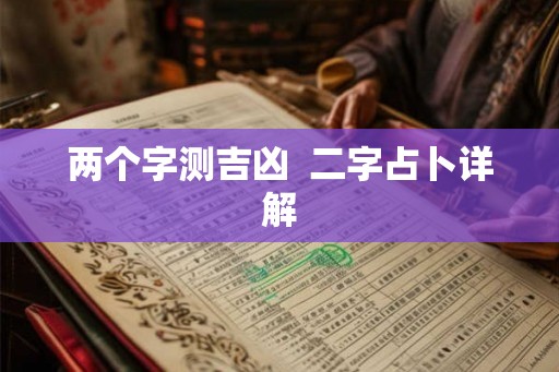 两个字测吉凶  二字占卜详解