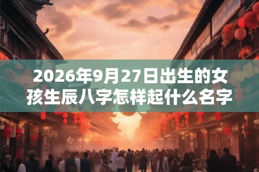 2026年9月27日出生的女孩生辰八字怎样起什么名字好