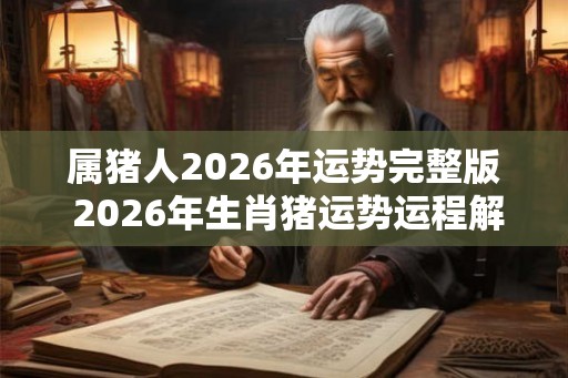 属猪人2026年运势完整版 2026年生肖猪运势运程解析