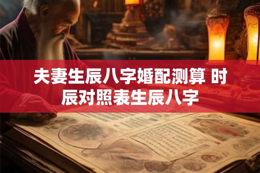 夫妻生辰八字婚配测算 时辰对照表生辰八字