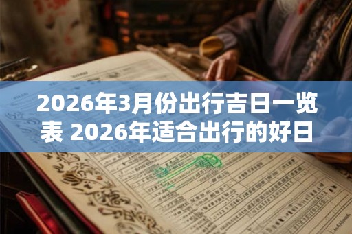 2026年3月份出行吉日一览表 2026年适合出行的好日子