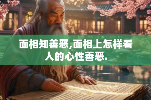 面相知善恶,面相上怎样看人的心性善恶. 面相知善恶,面相上怎样看人的心性善恶.