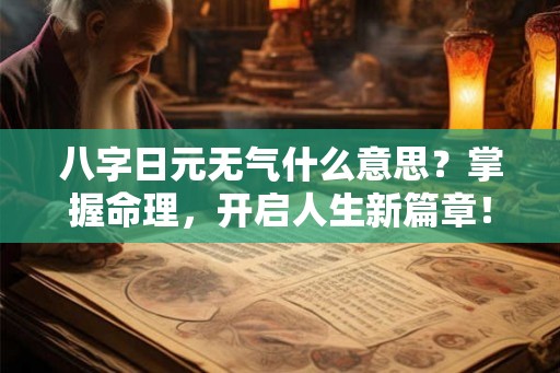 八字日元无气什么意思？掌握命理，开启人生新篇章！