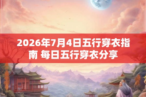 2026年7月4日五行穿衣指南 每日五行穿衣分享