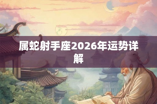 属蛇射手座2026年运势详解