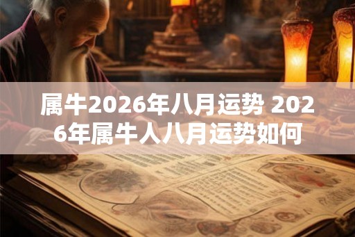 属牛2026年八月运势 2026年属牛人八月运势如何