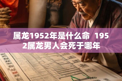 属龙1952年是什么命  1952属龙男人会死于哪年
