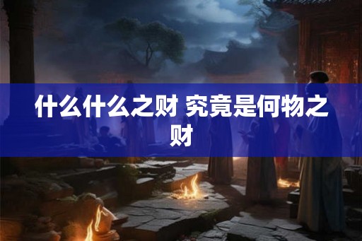 什么什么之财 究竟是何物之财
