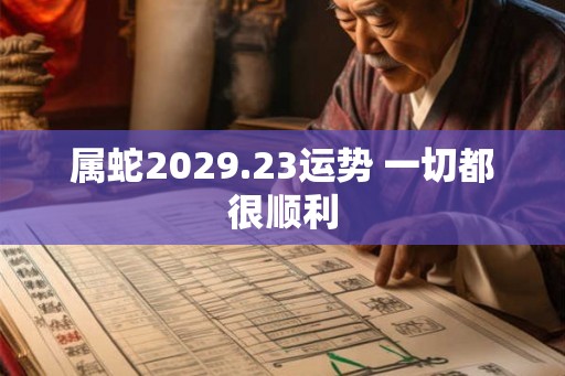 属蛇2029.23运势 一切都很顺利 属蛇2029.23运势 一切都很顺利