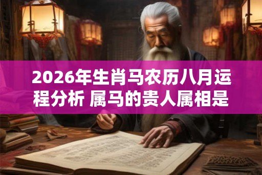 2026年生肖马农历八月运程分析 属马的贵人属相是什么