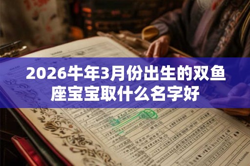 2026牛年3月份出生的双鱼座宝宝取什么名字好 2026牛年3月份出生的双鱼座宝宝取什么名字好