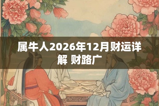 属牛人2026年12月财运详解 财路广 属牛人2026年12月财运详解 财路广